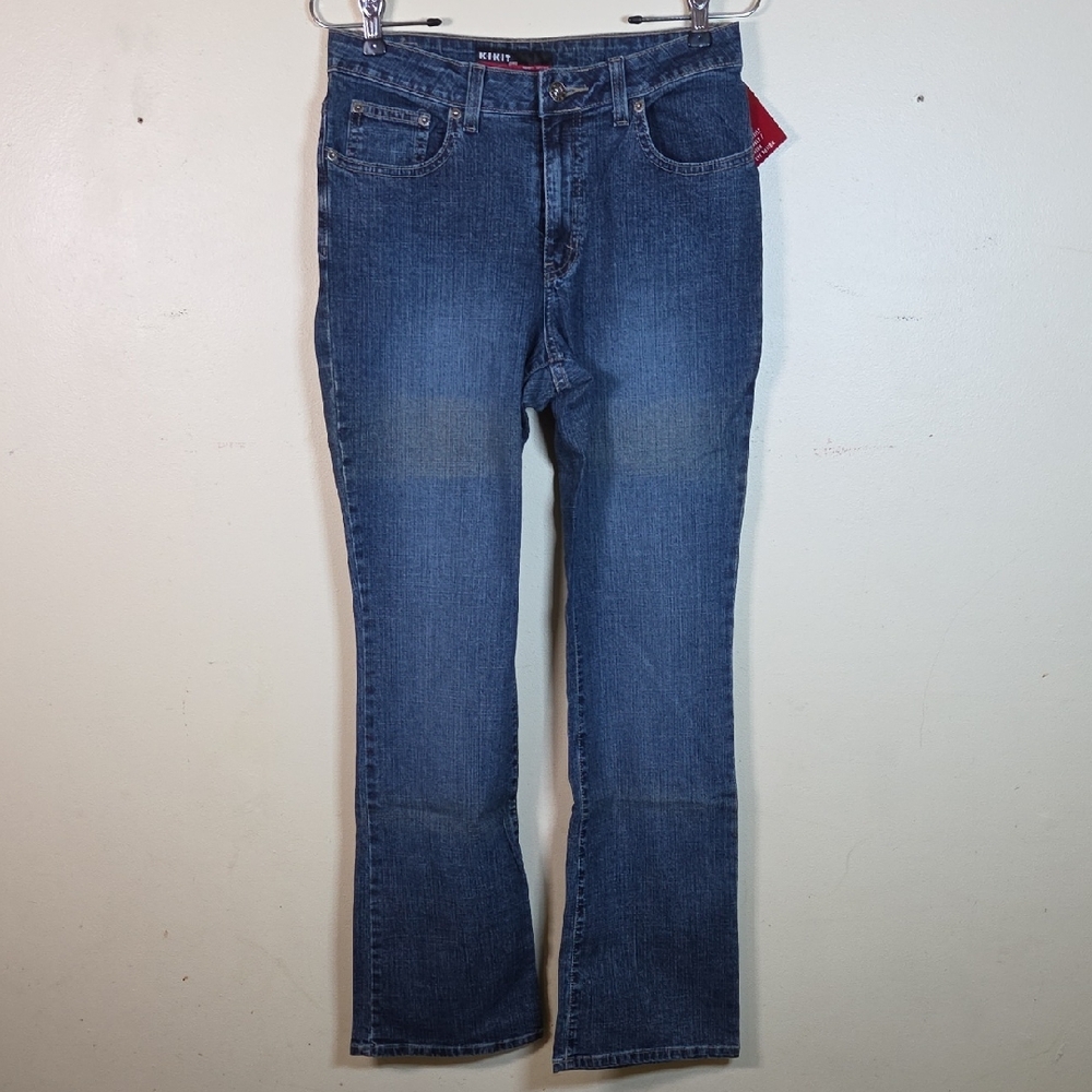 KIKIT Maurice Sasson Stretch Blue Denim Jeans Womens Size 10P Bootcut Boho NWT
